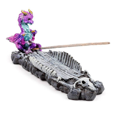 Elements Baby Dragon Skeleton Ashcatcher Incense Stick Burner - Gift Arch