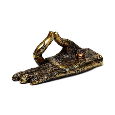 Henna Buddha Hand Ashcatcher Incense Stick Burner - Gift Arch