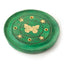 Mango Wood Butterfly Round Green Ashcatcher Incense Burner - Gift Arch