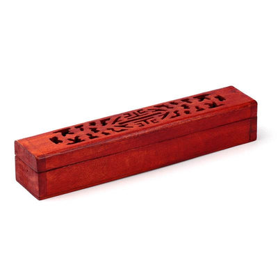 Mango Wood Carved Ashcatcher Incense Burner Box - Gift Arch