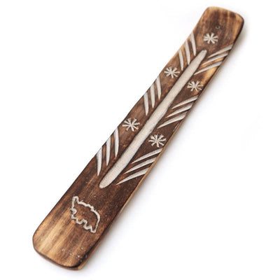 Mango Wood Elephant Ashcatcher Incense Sticks Burner - Gift Arch