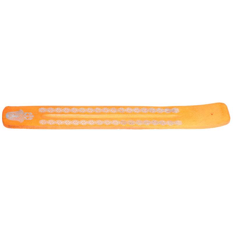 Mango Wood Hamsa Palm Inlay Ashcatcher Incense Sticks Burner - Gift Arch