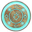 Mango Wood Round Painted Leaf Ashcatcher Incense Burner - Gift Arch