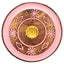 Mango Wood Round Painted Pink Flower Ashcatcher Incense Burner - Gift Arch