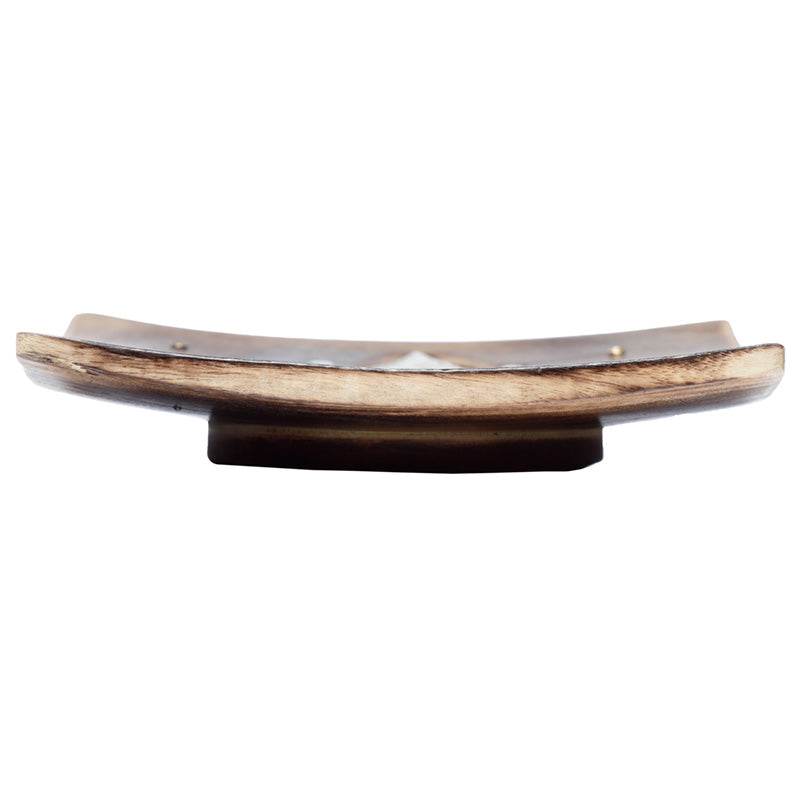 Mango Wood Square Carved Geometric Ashcatcher Incense Sticks Burner - Gift Arch