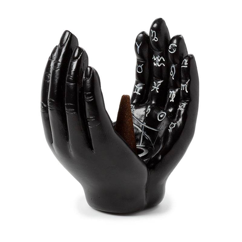 Mantric Hands/Tarot Hands Palms Open Incense Cone Burner - Gift Arch