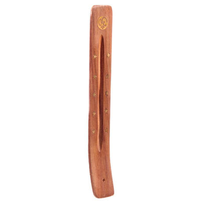 Sheesham Wood Ashcatcher Incense Stick Burner Symbol & Stars - Gift Arch