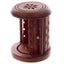 Sheesham Wood Carved Barrel Incense Cone Burner with Door - Gift Arch