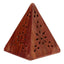 Sheesham Wood Pyramid Incense Cone Box with Flower Fretwork - Gift Arch