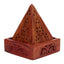 Sheesham Wood Pyramid Incense Cone Box with Flower Fretwork - Gift Arch