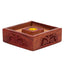 Sheesham Wood Pyramid Incense Cone Box with Flower Fretwork - Gift Arch
