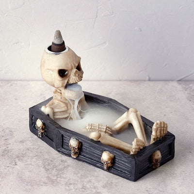 Skeleton in the Coffin Backflow Incense Burner - Gift Arch