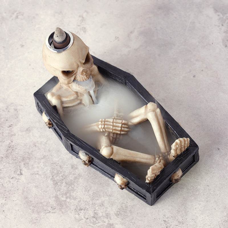 Skeleton in the Coffin Backflow Incense Burner - Gift Arch