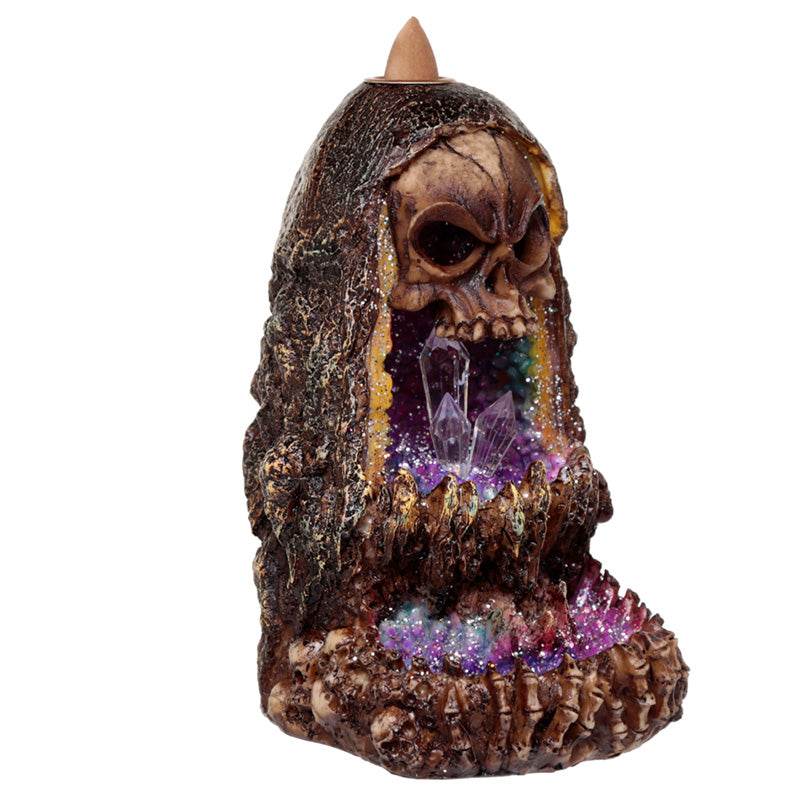 Skull Crystal Cave LED Backflow Incense Burner - Gift Arch