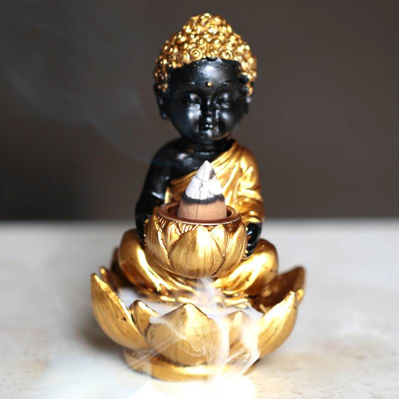 Small Buddha & Lotus Backflow Incense Burner - Gift Arch