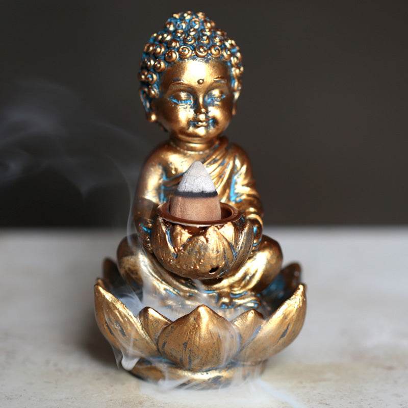 Small Buddha & Lotus Backflow Incense Burner - Gift Arch