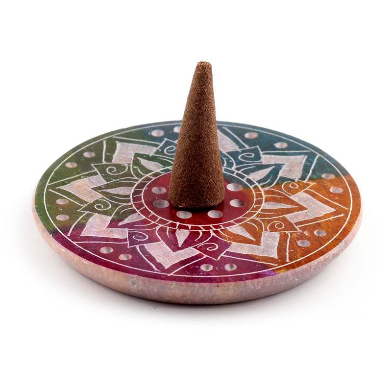 Soapstone Sunburst Incense Burner Dish - Gift Arch