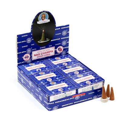 01431 Satya Sai Baba Nag Champa Dhoop Incense Cones - Gift Arch