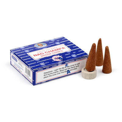 01431 Satya Sai Baba Nag Champa Dhoop Incense Cones - Gift Arch
