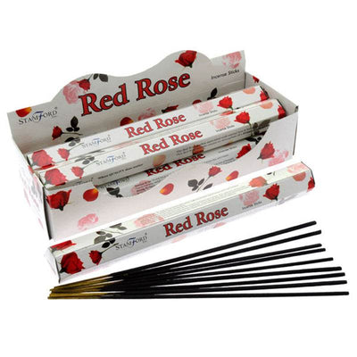 37105 Stamford Premium Hex Incense Sticks Red Rose - Gift Arch