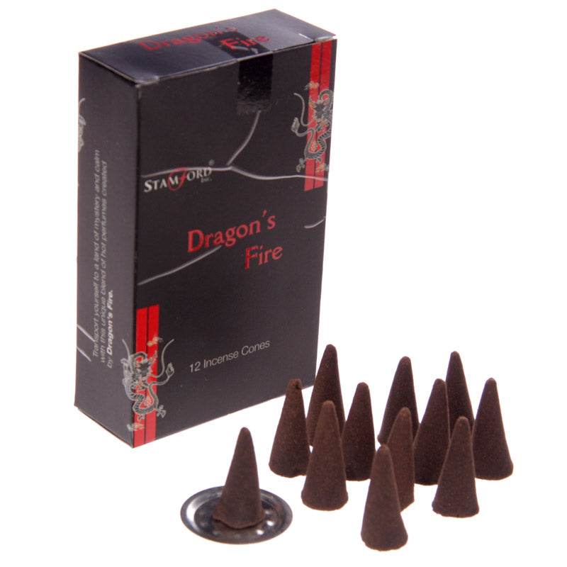 37180 Stamford Black Incense Cones Dragons Fire - Gift Arch