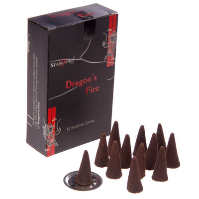 37180 Stamford Black Incense Cones Dragons Fire - Gift Arch