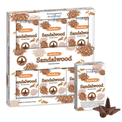 37430 Stamford Backflow Incense Cones Sandalwood - Gift Arch