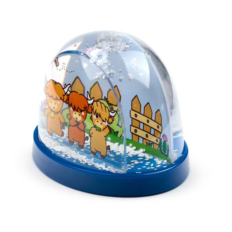 Adoramals Highland Coo Cow Medium Glitter Snow Storm - Gift Arch