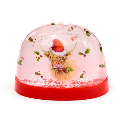 Christmas Jan Pashley Highland Coo Large Glitter Snow Storm - Gift Arch