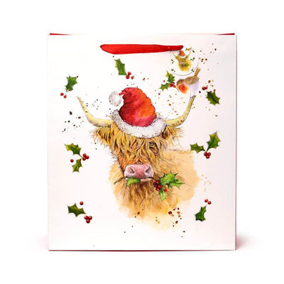 Jan Pashley Christmas Highland Coo Gift Bag Extra Large - Gift Arch