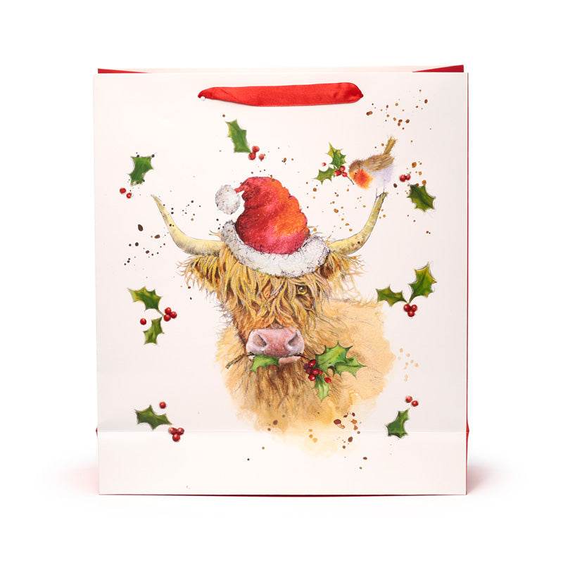 Jan Pashley Christmas Highland Coo Gift Bag Extra Large - Gift Arch