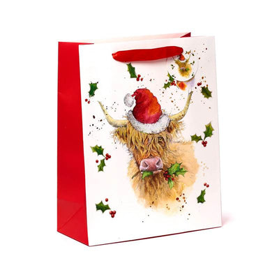 Jan Pashley Christmas Highland Coo Gift Bag Large - Gift Arch