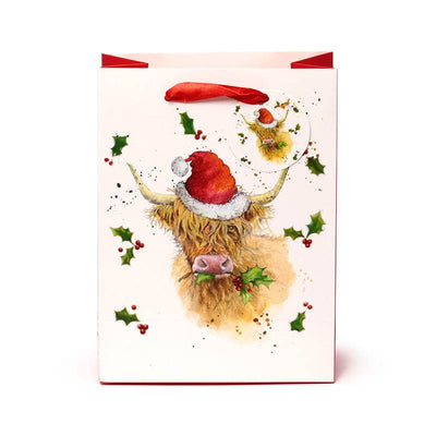 Jan Pashley Christmas Highland Coo Gift Bag Medium - Gift Arch