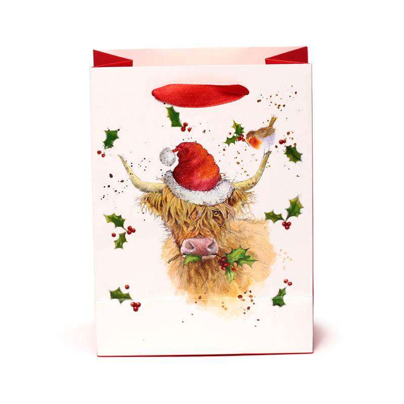 Jan Pashley Christmas Highland Coo Gift Bag Medium - Gift Arch