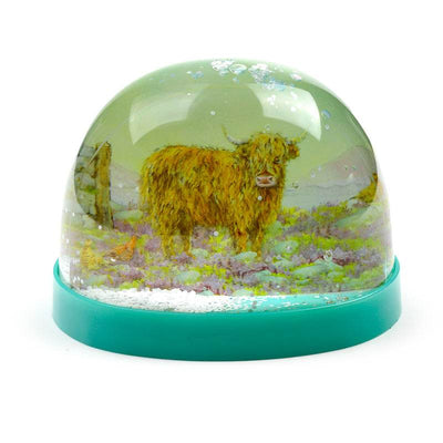 Jan Pashley Highland Coo Cow Large Glitter Snow Storm - Gift Arch