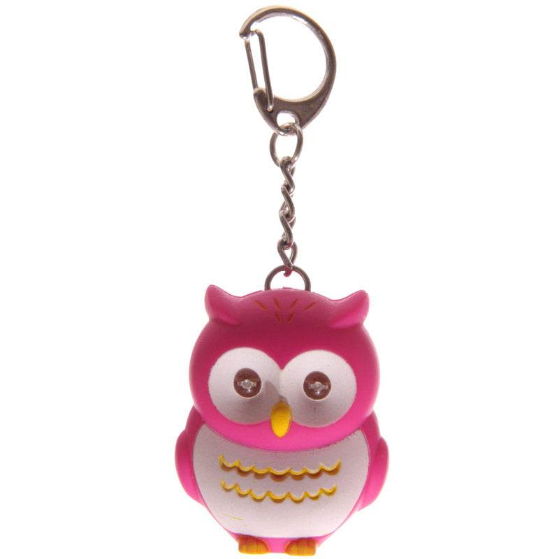 Pink & Blue Hooting Owl LED Keyring with Sound - Gift Arch