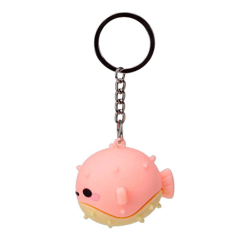 Puff the Puffer Fish Adoramals 3D PVC Keyring - Gift Arch