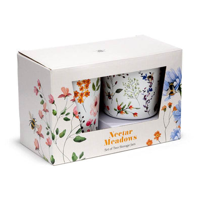 Nectar Meadows Set of 2 RPET & Bamboo Storage Jars S/M - Gift Arch