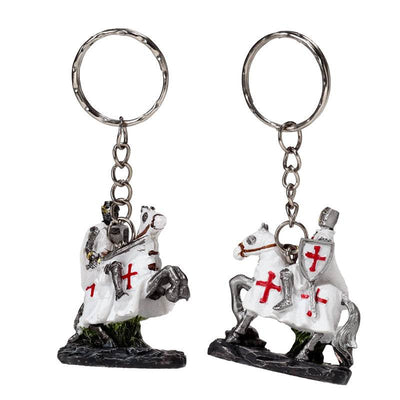 Crusader Knight on Horseback Defender Keyring - Gift Arch