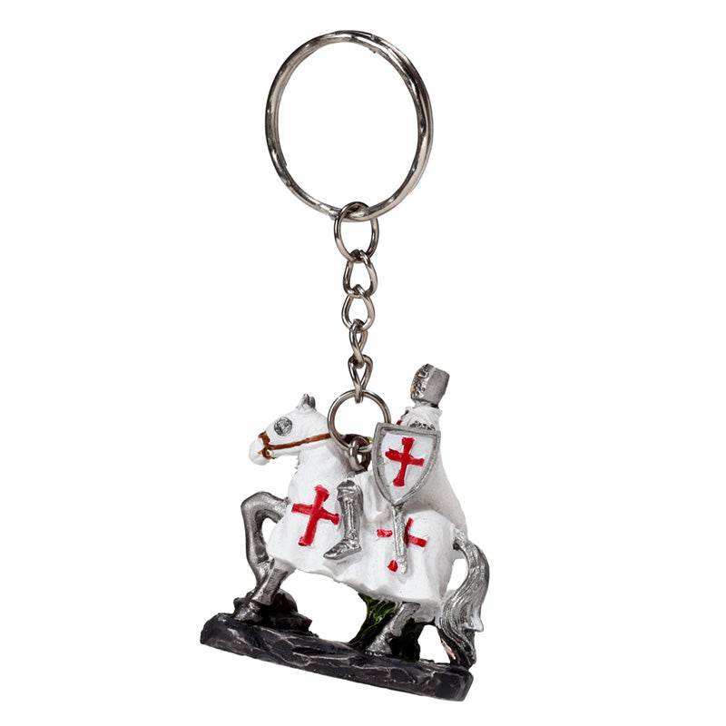 Crusader Knight on Horseback Defender Keyring - Gift Arch