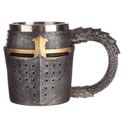 Decorative Medieval Helmet & Chain Mail Tankard - Gift Arch