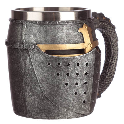 Decorative Medieval Helmet & Chain Mail Tankard - Gift Arch