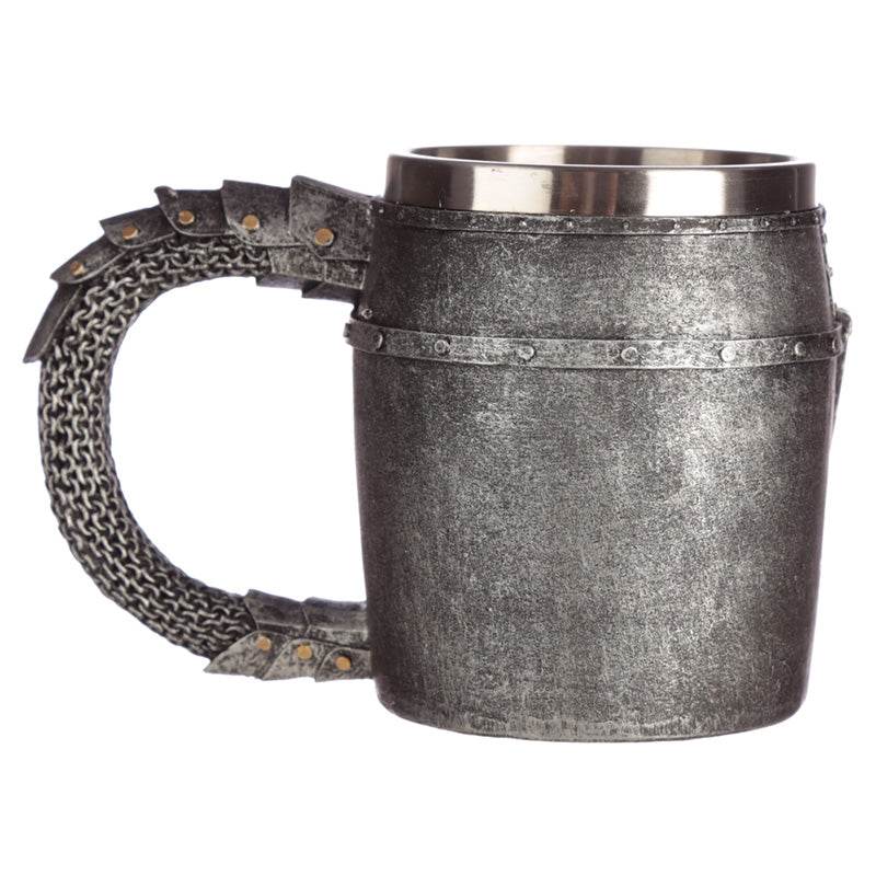 Decorative Medieval Helmet & Chain Mail Tankard - Gift Arch
