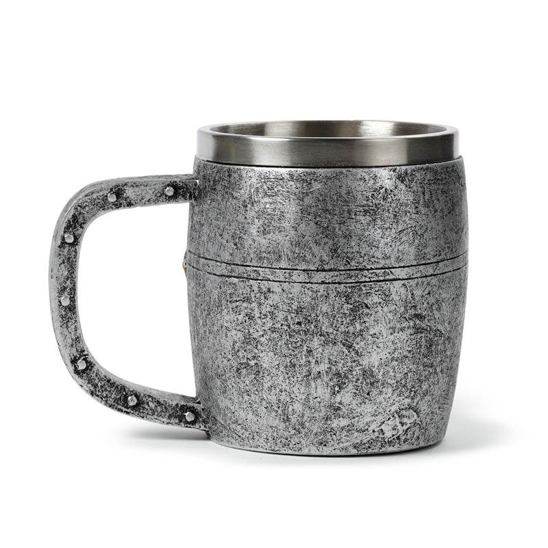 Decorative Medieval Knight Silver & Gold Helmet Tankard - Gift Arch
