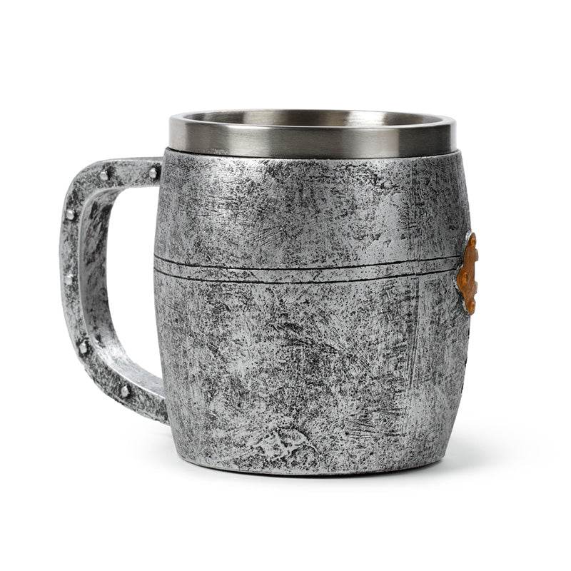 Decorative Medieval Knight Silver & Gold Helmet Tankard - Gift Arch