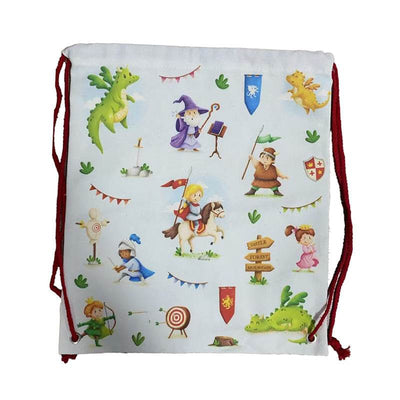 Knights & Dragons Canvas Drawstring Bag - Gift Arch