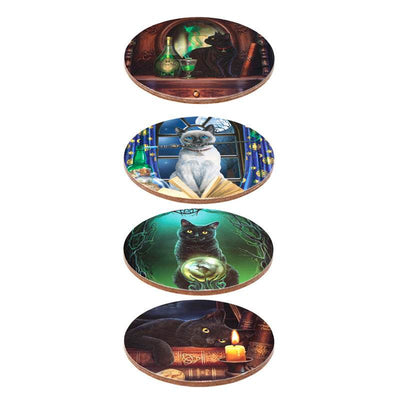 Lisa Parker Magic Cats Set of 4 Cork Coasters - Gift Arch