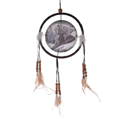 Lisa Parker Snow Kisses Wolf Dreamcatcher 16cm - Gift Arch