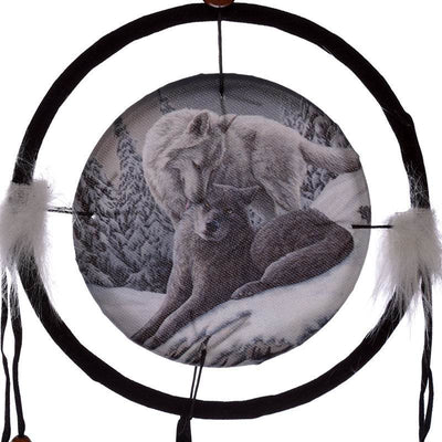 Lisa Parker Snow Kisses Wolf Dreamcatcher 16cm - Gift Arch