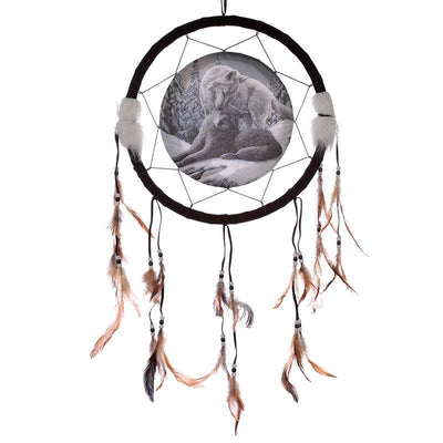 Lisa Parker Snow Kisses Wolf Dreamcatcher 33cm - Gift Arch